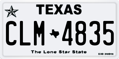 TX license plate CLM4835