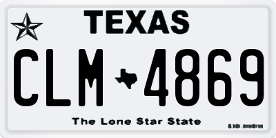 TX license plate CLM4869
