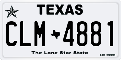TX license plate CLM4881