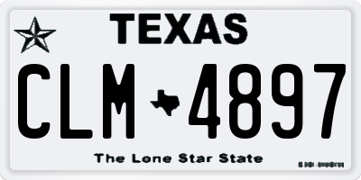 TX license plate CLM4897