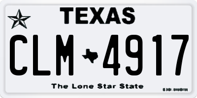 TX license plate CLM4917