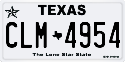 TX license plate CLM4954