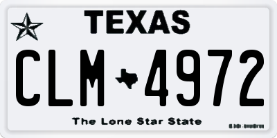 TX license plate CLM4972