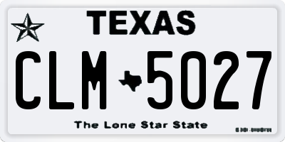 TX license plate CLM5027