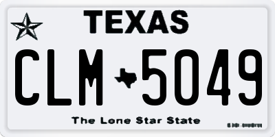 TX license plate CLM5049