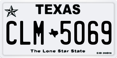 TX license plate CLM5069
