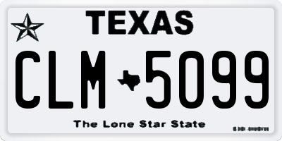 TX license plate CLM5099