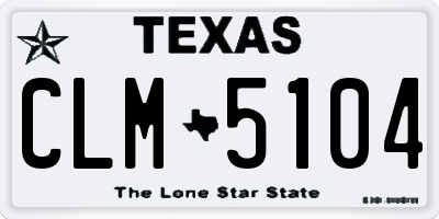 TX license plate CLM5104
