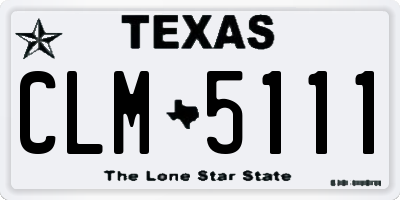TX license plate CLM5111