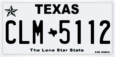 TX license plate CLM5112