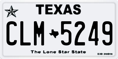TX license plate CLM5249