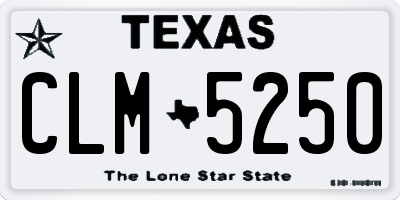 TX license plate CLM5250