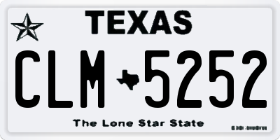 TX license plate CLM5252