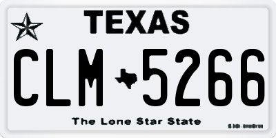 TX license plate CLM5266