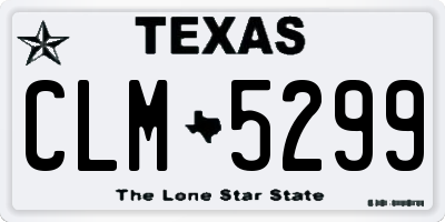 TX license plate CLM5299