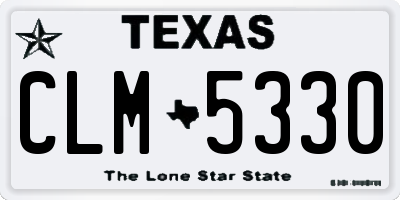 TX license plate CLM5330