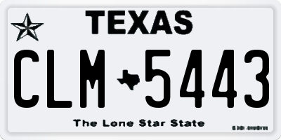 TX license plate CLM5443