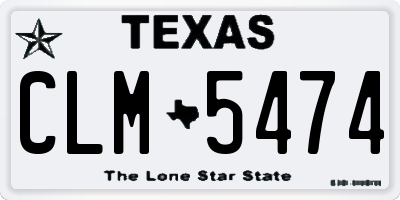 TX license plate CLM5474