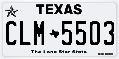 TX license plate CLM5503