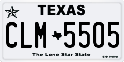 TX license plate CLM5505