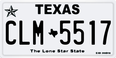 TX license plate CLM5517