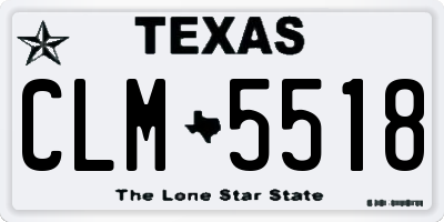 TX license plate CLM5518