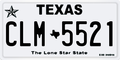 TX license plate CLM5521