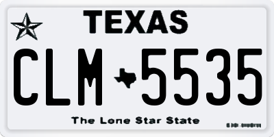 TX license plate CLM5535
