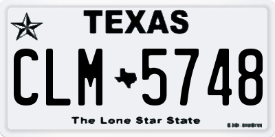 TX license plate CLM5748