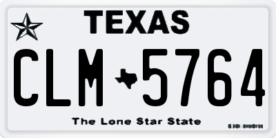 TX license plate CLM5764