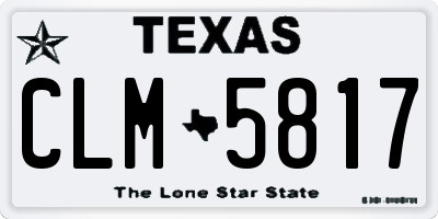TX license plate CLM5817