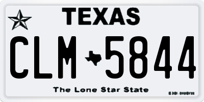 TX license plate CLM5844