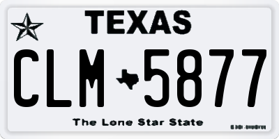 TX license plate CLM5877