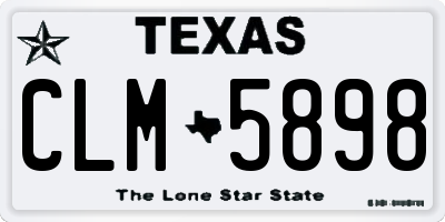 TX license plate CLM5898