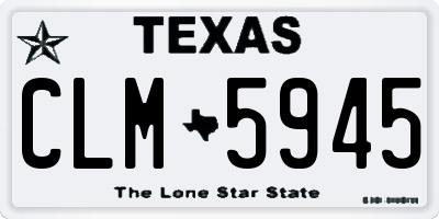 TX license plate CLM5945