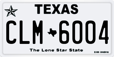 TX license plate CLM6004