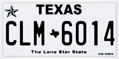 TX license plate CLM6014