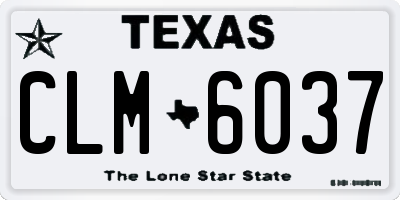 TX license plate CLM6037
