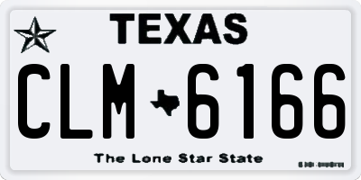 TX license plate CLM6166