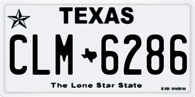 TX license plate CLM6286