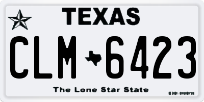 TX license plate CLM6423