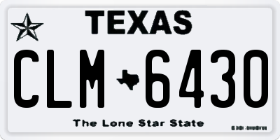 TX license plate CLM6430