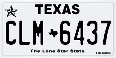 TX license plate CLM6437