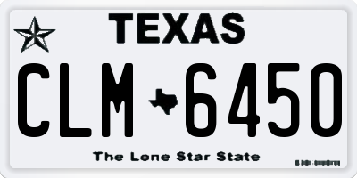 TX license plate CLM6450