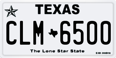 TX license plate CLM6500