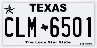 TX license plate CLM6501