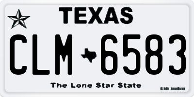 TX license plate CLM6583