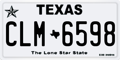 TX license plate CLM6598