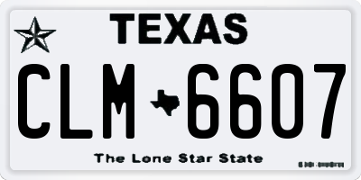 TX license plate CLM6607