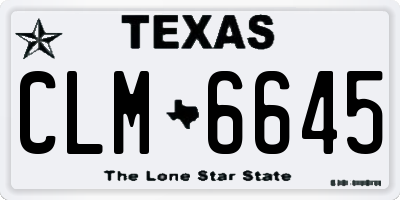 TX license plate CLM6645